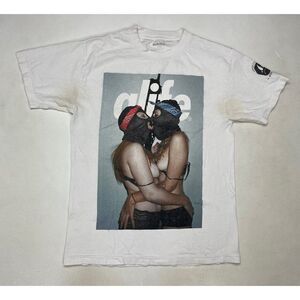 Alife Pretty Puke Hoodlums Graphic T-shirt Men Medium White Short Sleeve
